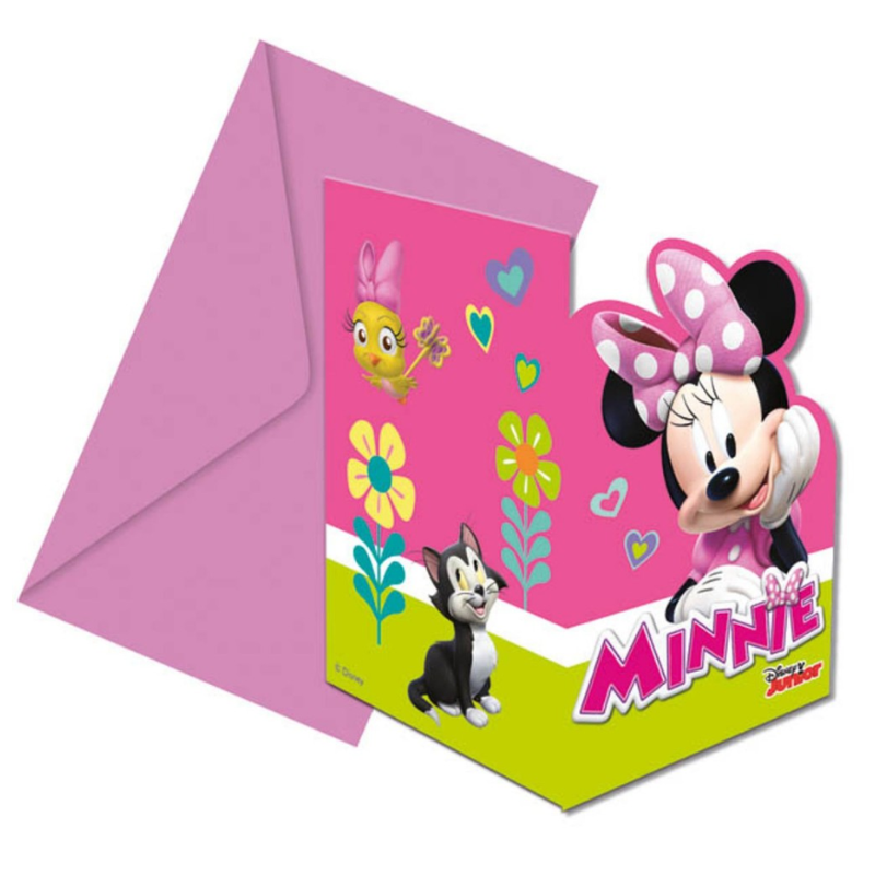 [FOL81647P] 6 Einladungskarten + Umschläge Minnie Maus (Lizenz)