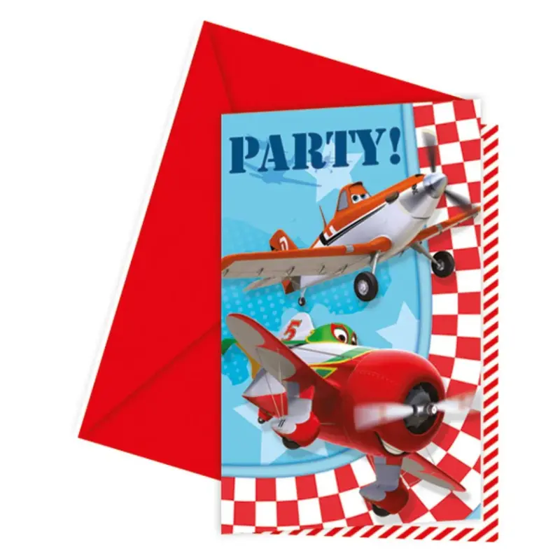 6 invitations + enveloppes Planes™