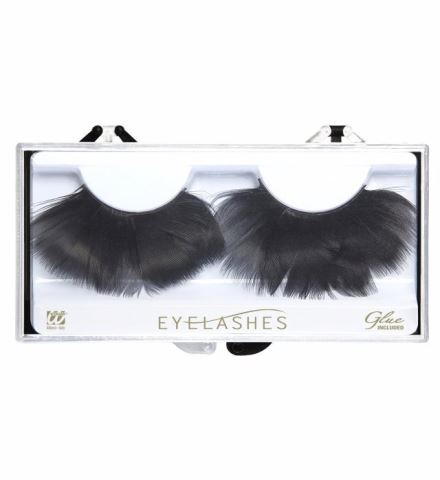 [WID8693F] False Black Feather Eyelashes with Glue