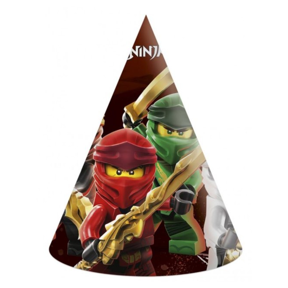 6 Châpeaux de Fête Lego Ninjago Licence
