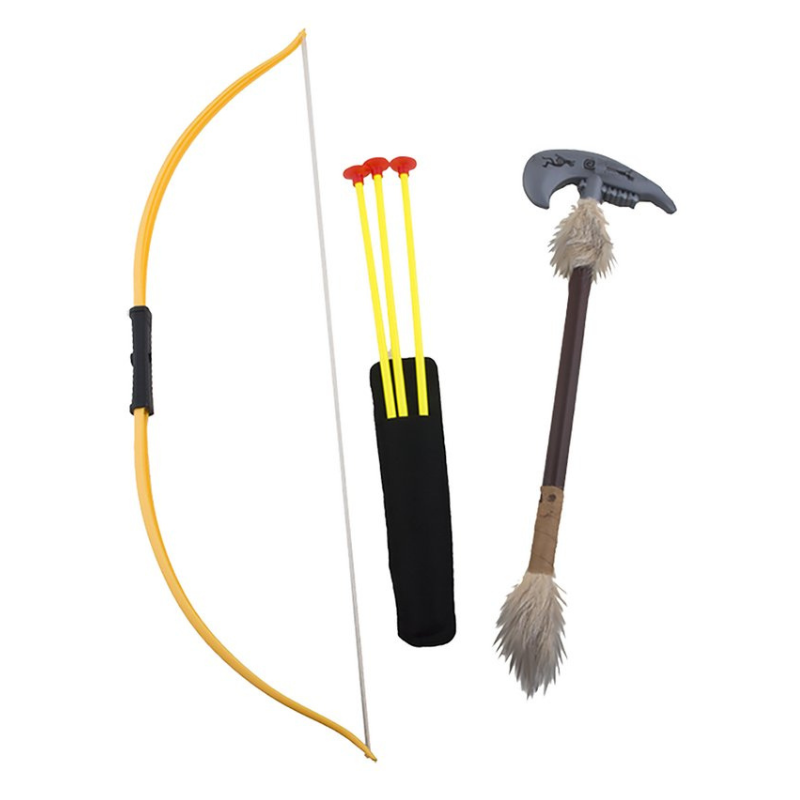 Set d'armes d'Indien (arc+flèches, tomahawk) 75 cm