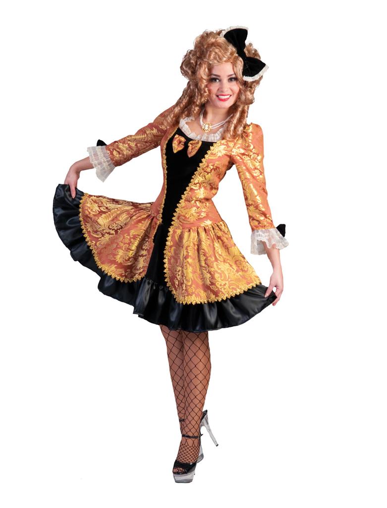 [FUN510105/40-42] Women's Short Gold Baroque Dress Costume Size 40/42