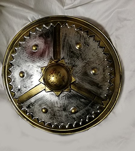 Bouclier Romain en plastique argent et bronze Ø 60 cm