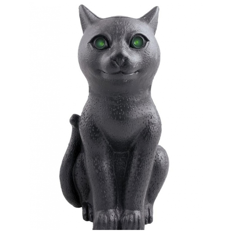Décoration chat noir 30 cm avec son et mouvement