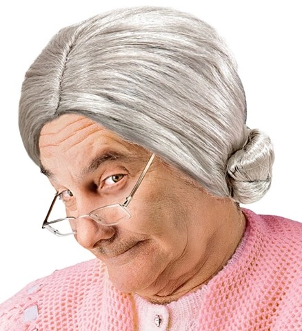 [WID6007L] Grandma Wig with Bun