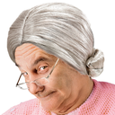 Perruque grand-mère à chignon