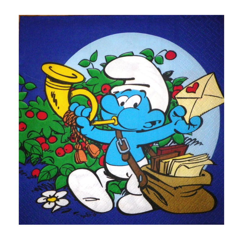 [JAC552177] Lot de 20 serviettes bleues - Schtroumpfs 