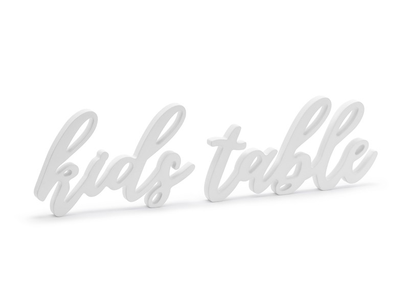 Inscription bois "Kids table"