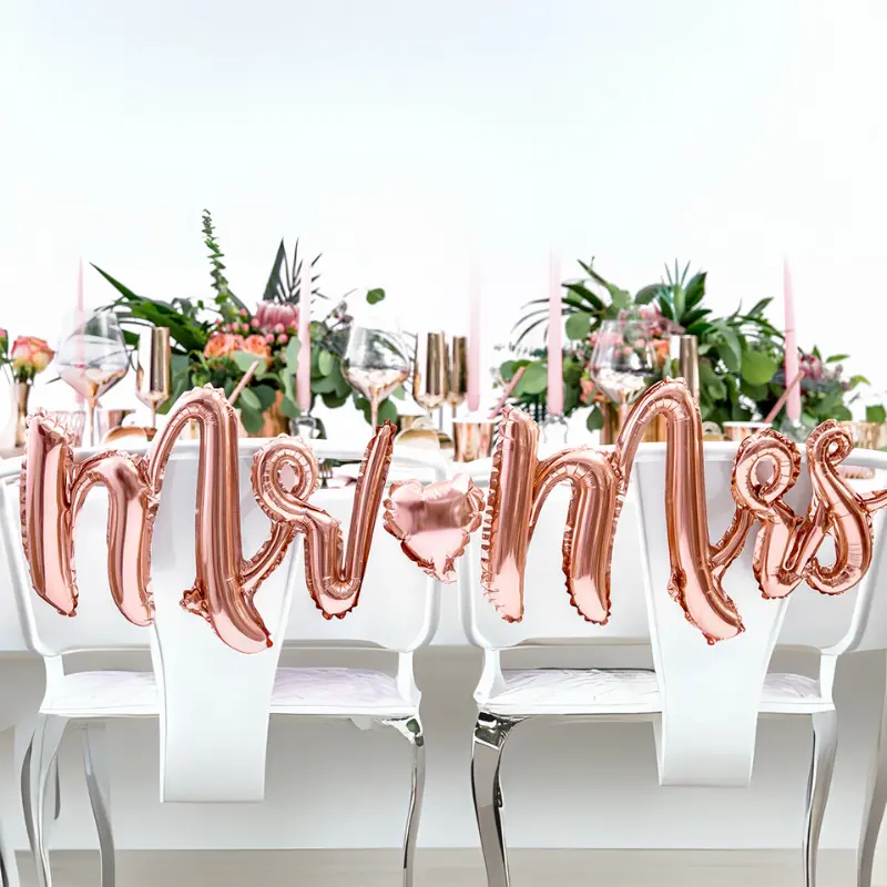 Ballon Alu "Mr & Mrs" Rose Gold - 69 x 125 cm