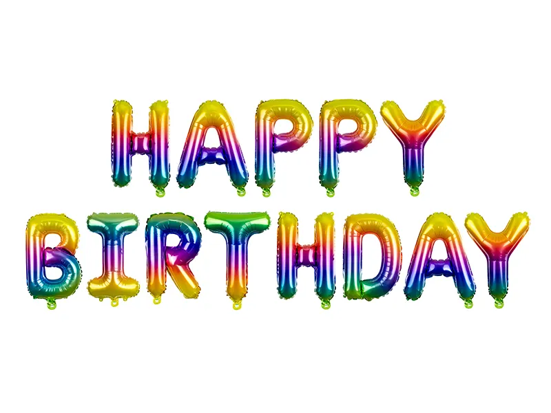 Kit Ballons Happy Birthday Arc-en-ciel