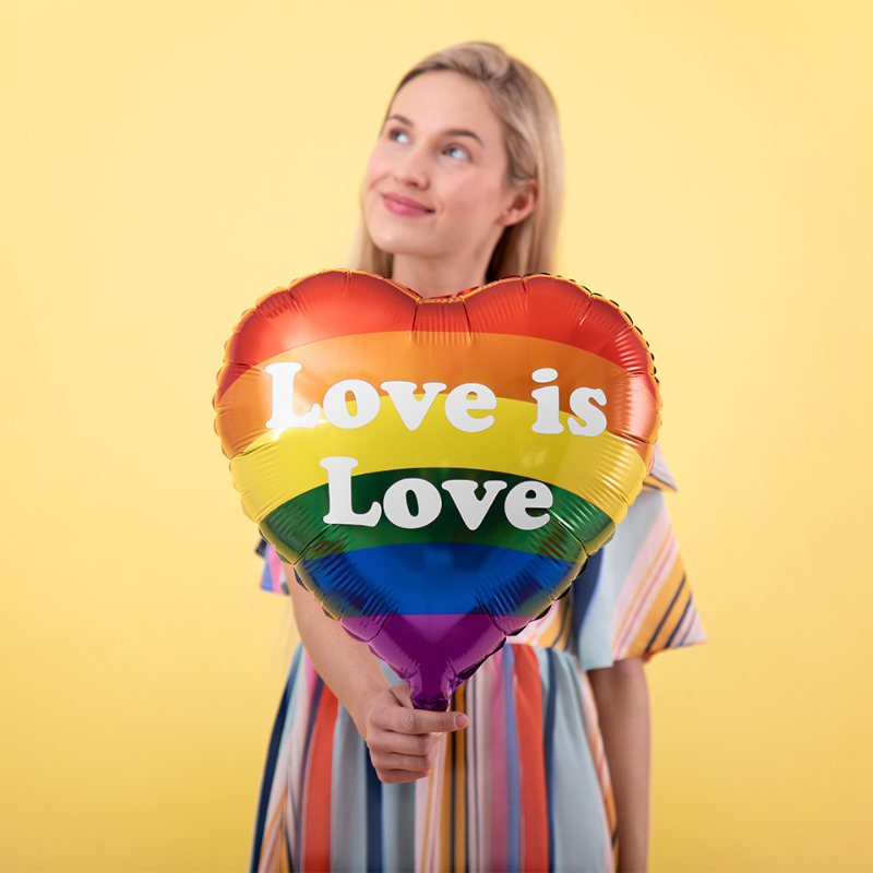 [PARFB99] Folienballon Herz Bogen aus Ciel "Love is Love" 35 cm