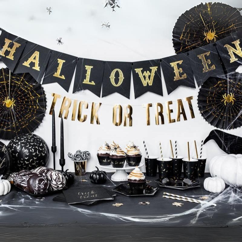 [PARGRL47] Halloween-Girlande Schwarz-Gold - 20x175 cm