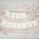 Guirlande "Just Married" blanc et or 155 cm