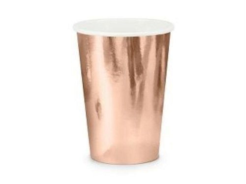 6 Gobelets en Carton Rose Gold - 220 ml
