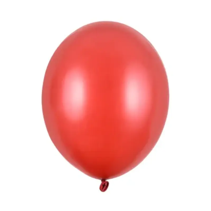 [PARSB14M-007J-50] 50 ballons latex 30 cm rouge coquelicot métallique