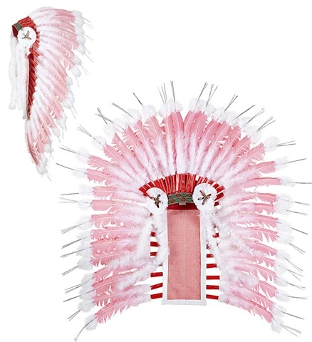 [WID04735] Women's pink Native American-style chief headdress