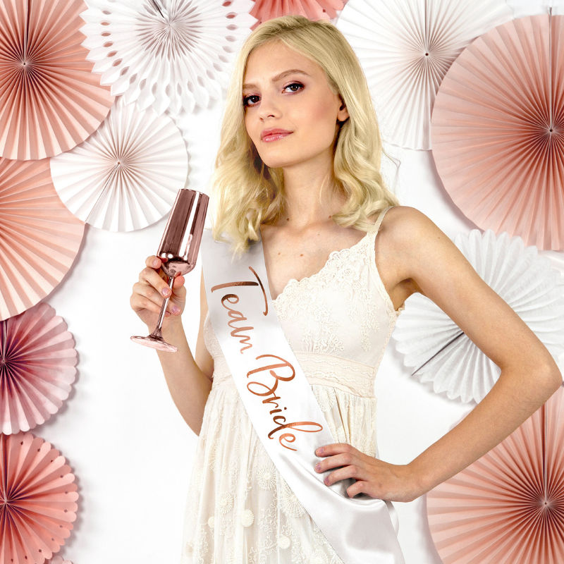 "Team Bride" Sash in Rose Gold