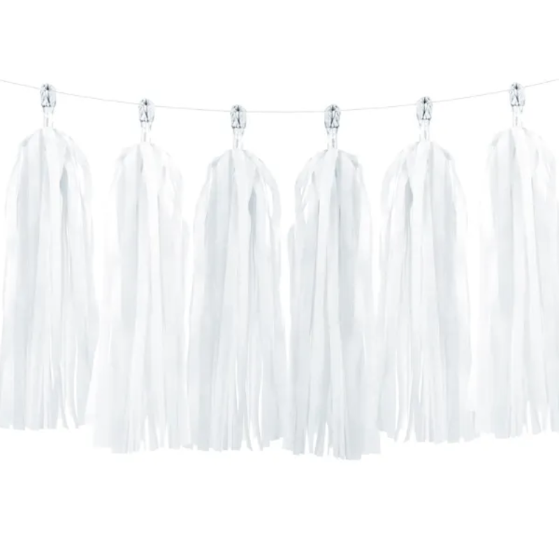 Guirlande de pompons blancs