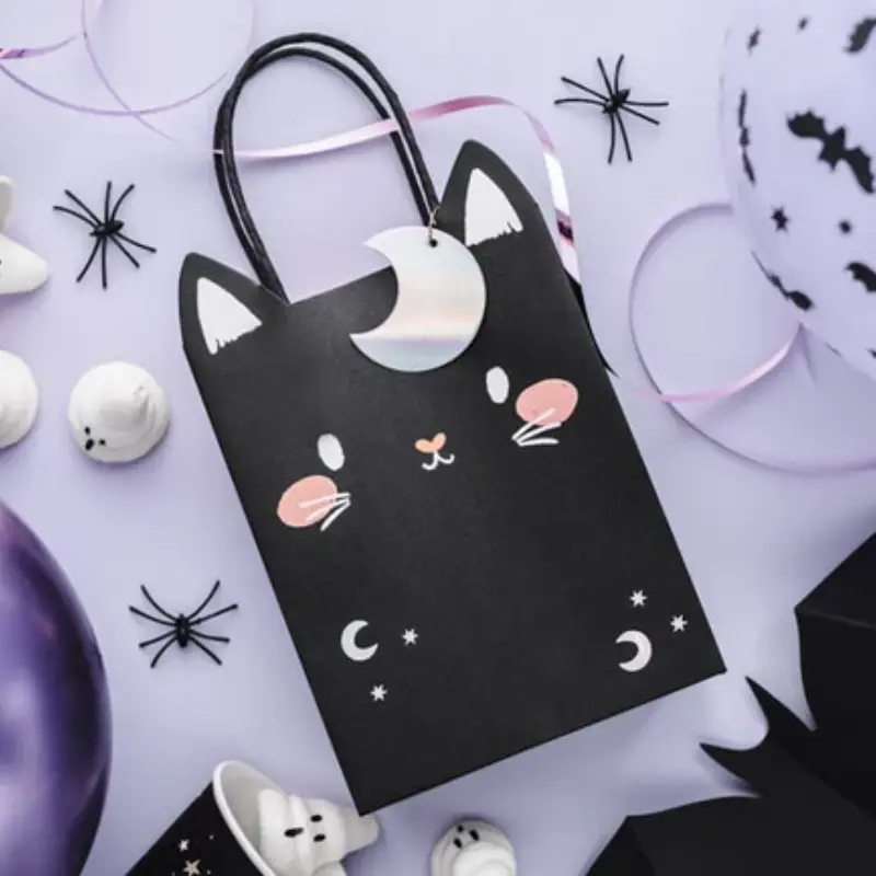 Sac à bonbons chat noir