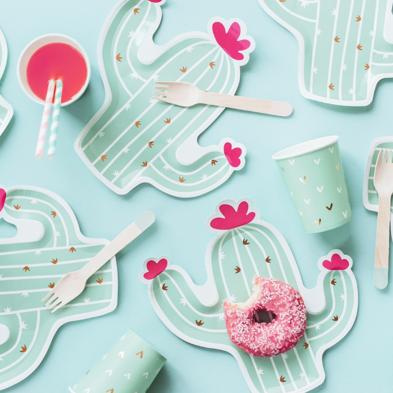 [PARTPP56] 6 Assiettes en carton Cactus 