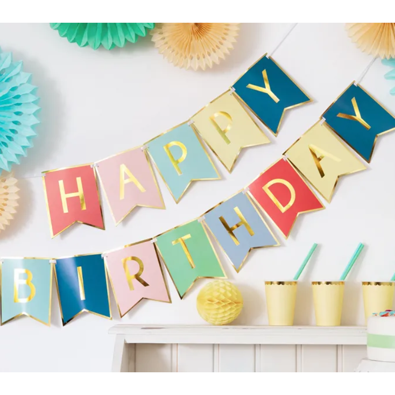[PS10020] Girlande "Happy Birthday" mehrfarbig