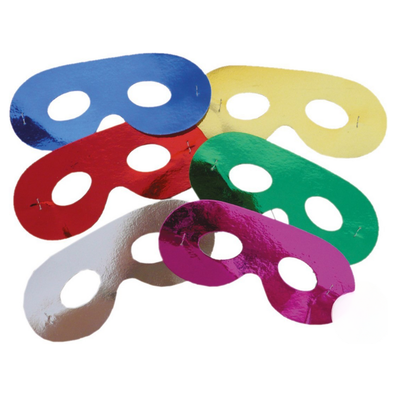 [PCL12326] Metallic Eye Mask - Multicoloured, pack of 6