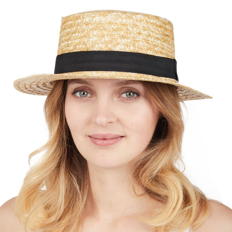 Chapeau de paille canotier luxe - adulte