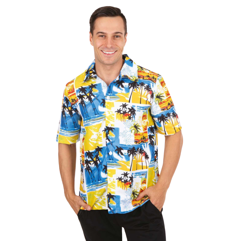 [PCL21102] Chemise Hawaïenne palmiers - adulte - S/M
