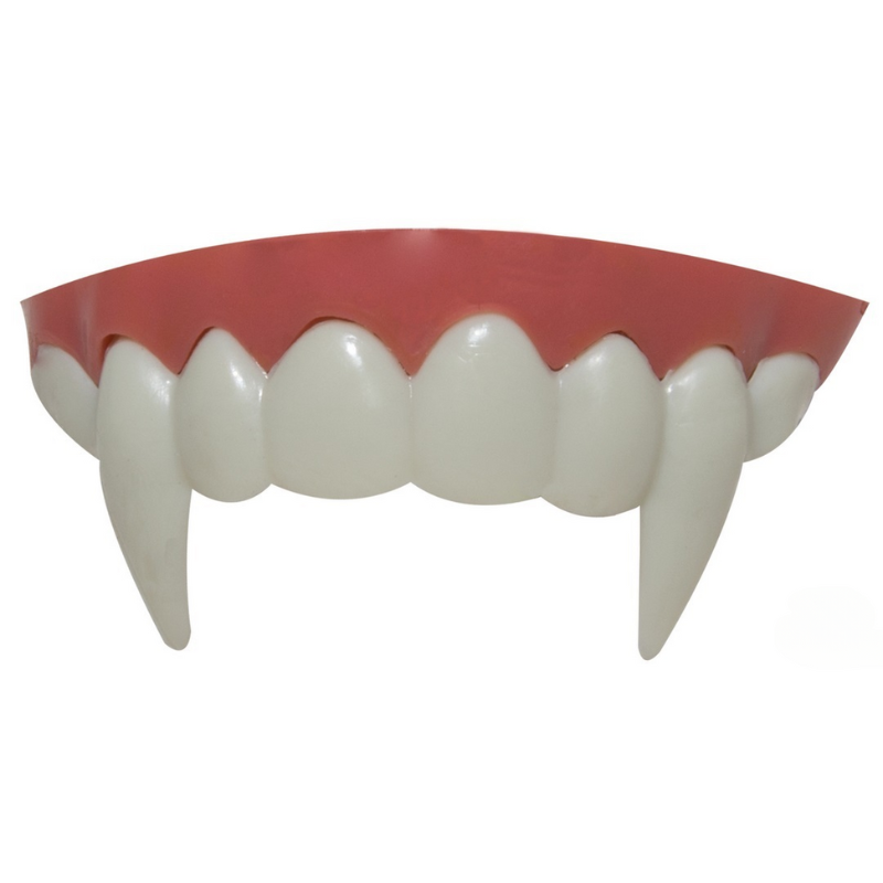 Dentier de Vampire rigide avec pâte de fixation