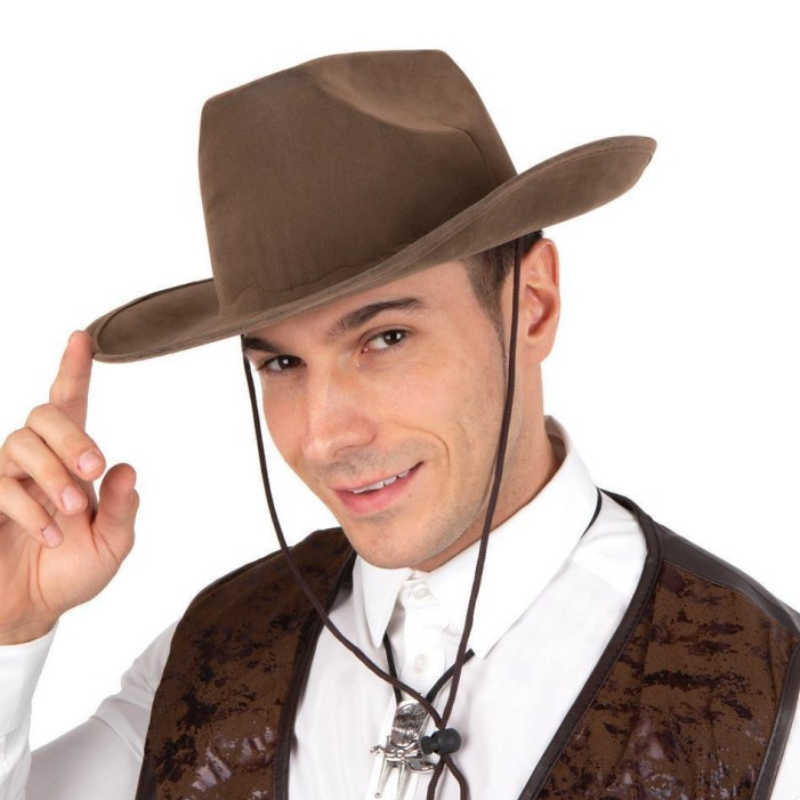 [PCL32529] Chapeau Cowboy marron imitation daim