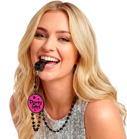 [WID8865R] "Party Girl" whistle necklace