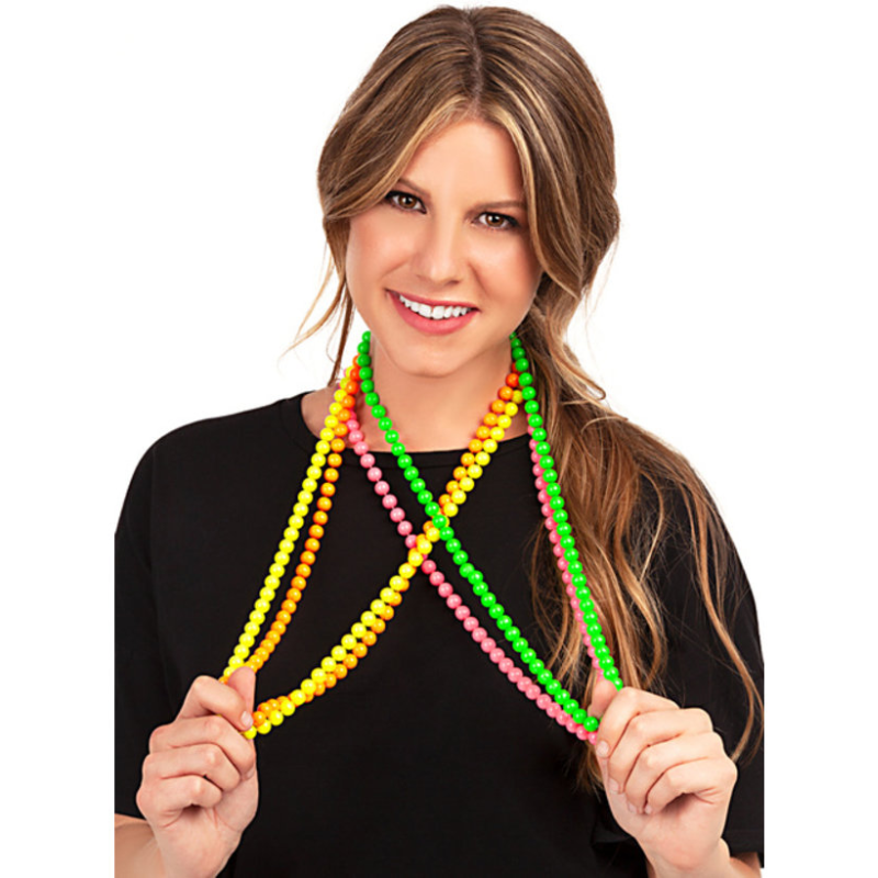 [PCL50105] Colliers fluo 80's, lot de 4
