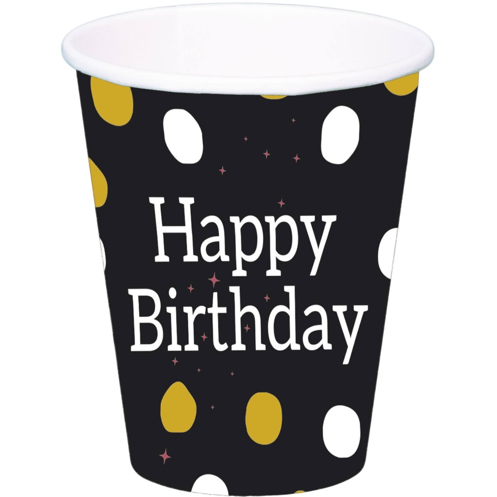 8 Gobelets "Happy Birthday"