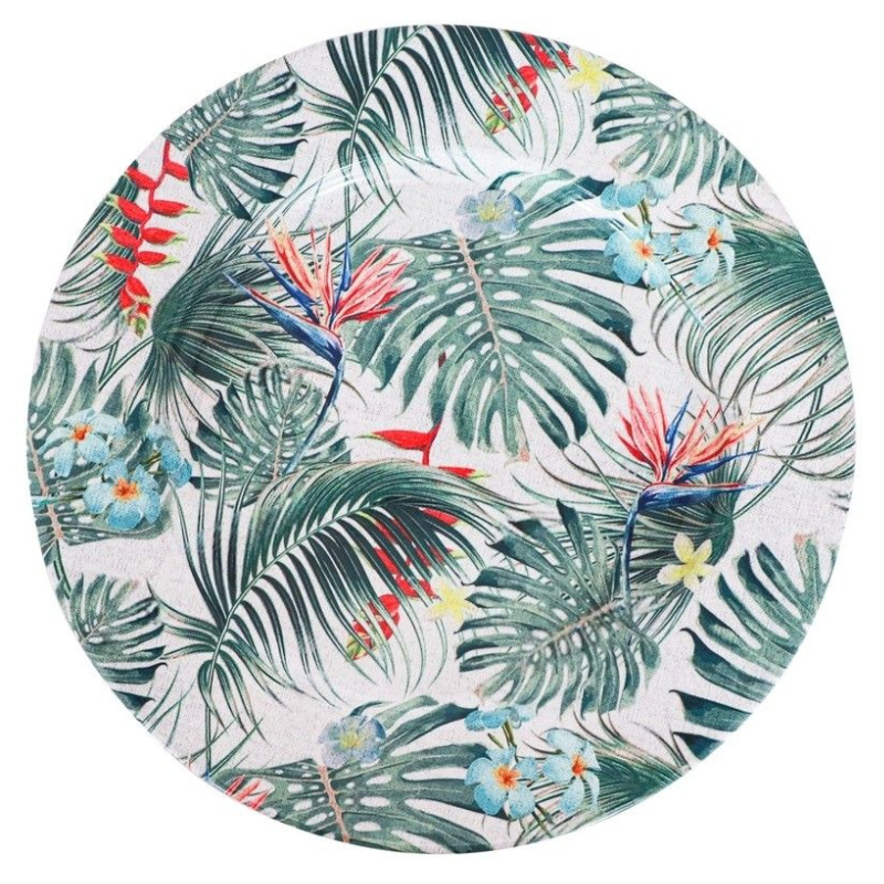 [CHA10962] Assiette tropicale en métal
