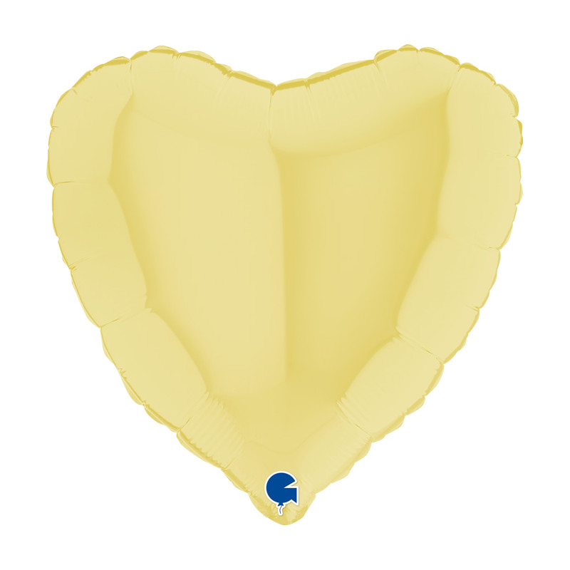[PMSG180M04Y] Ballon Alu Coeur Jaune Matte 46 cm - Grabo