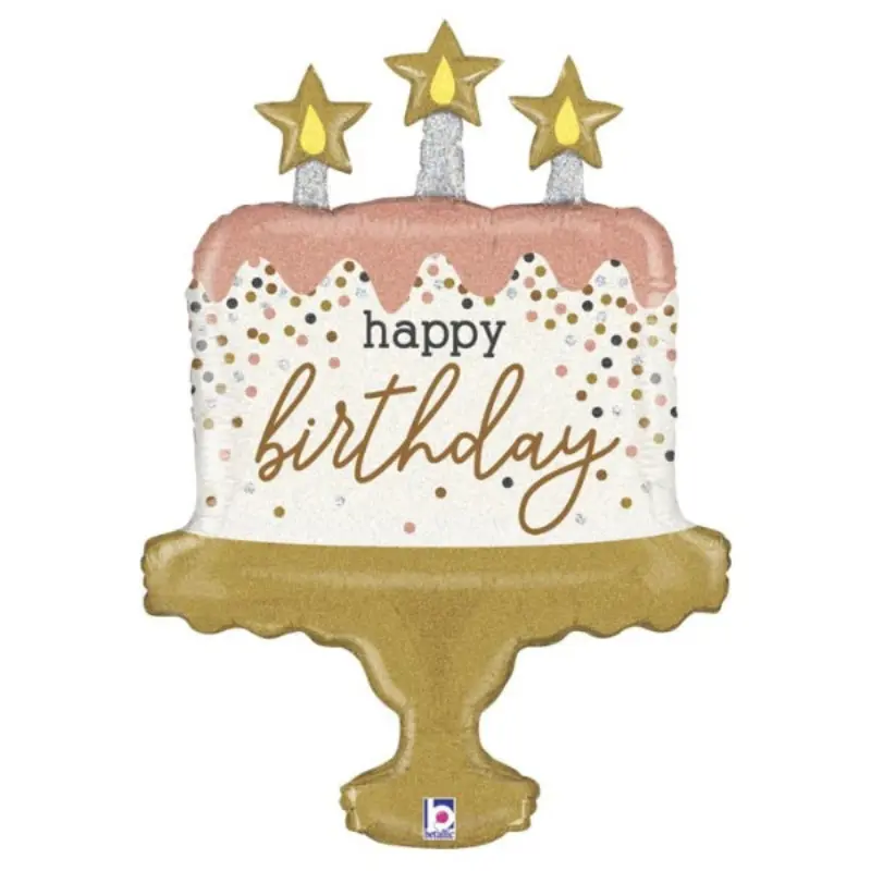 Ballon Alu Birthday Cupcake Confettis 84 cm