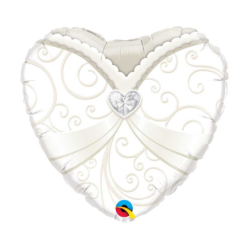 Herzluftballon Brautkleid 18"