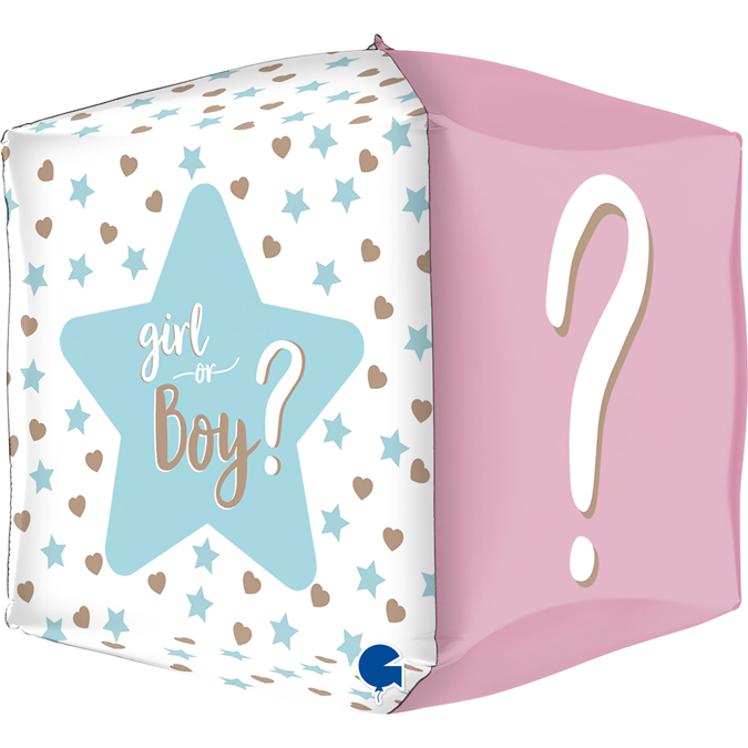 [PMSG74009] Ballon alu Cube Boy or Girl ? - Grabo