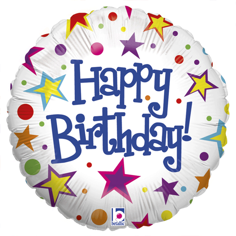 Balloon 18" Happy Birthday stars - Grabo