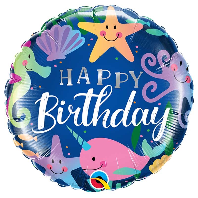 [ABC87998] Ballon animaux marins "Happy Birthday"