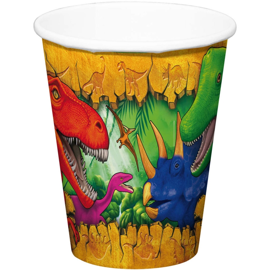 [FOL61851] 6 cups in paper dinosaurs