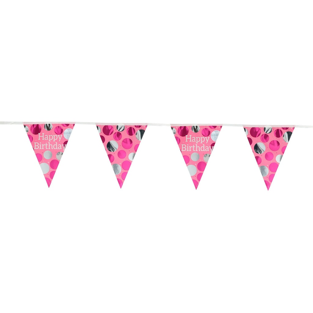 Guirlande "Happy Birthday" rose