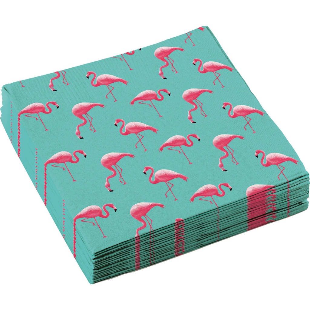 20 serviettes Flamant rose Paradise