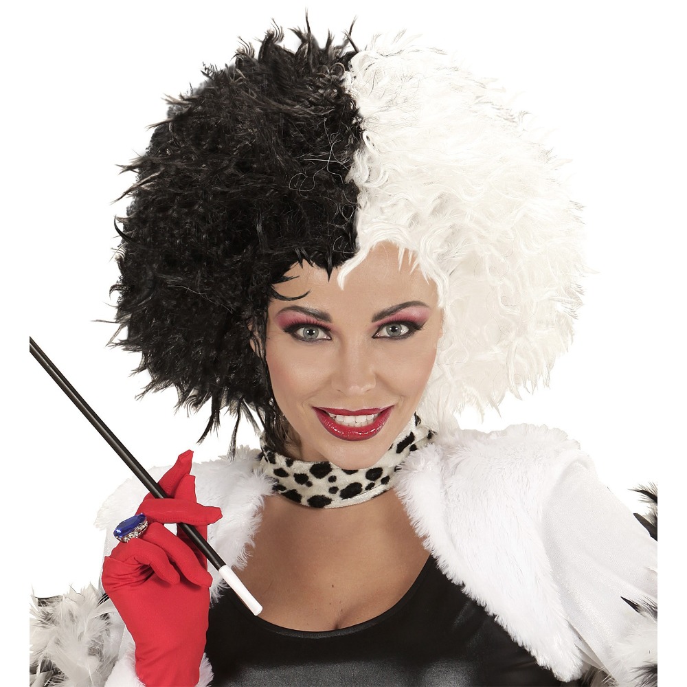 [WID93320] Perruque Cruella noire et blanche 