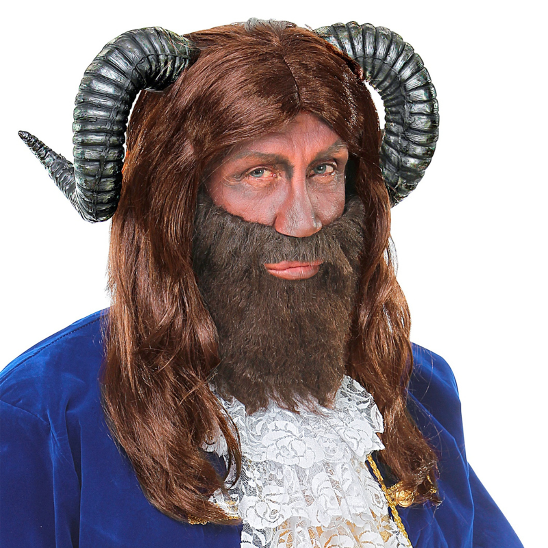 Perruque de la "Bête" avec cornes