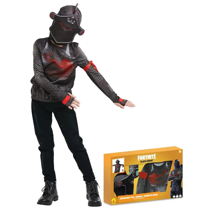 [RUB155119T910] Fortnite™ Black Knight Costume Set + Water Bottle - 9/10 Years
