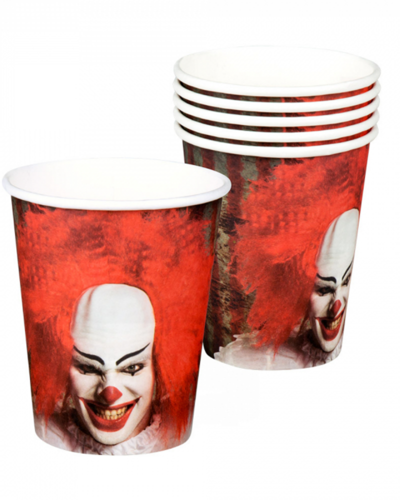 6 Gobelets 'Clown film d'horreur'