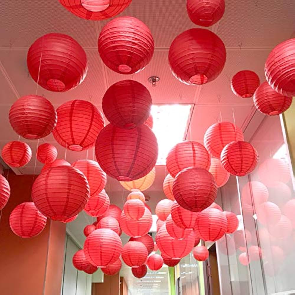 [SAN4314/ROUGE] Chinesische Papierlaterne Rot 50 cm
