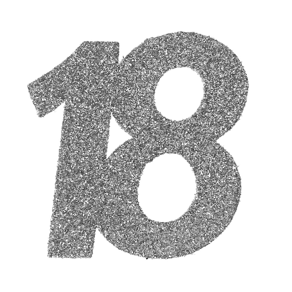 [SAN4532/18] Confetti 18 years glitter silver