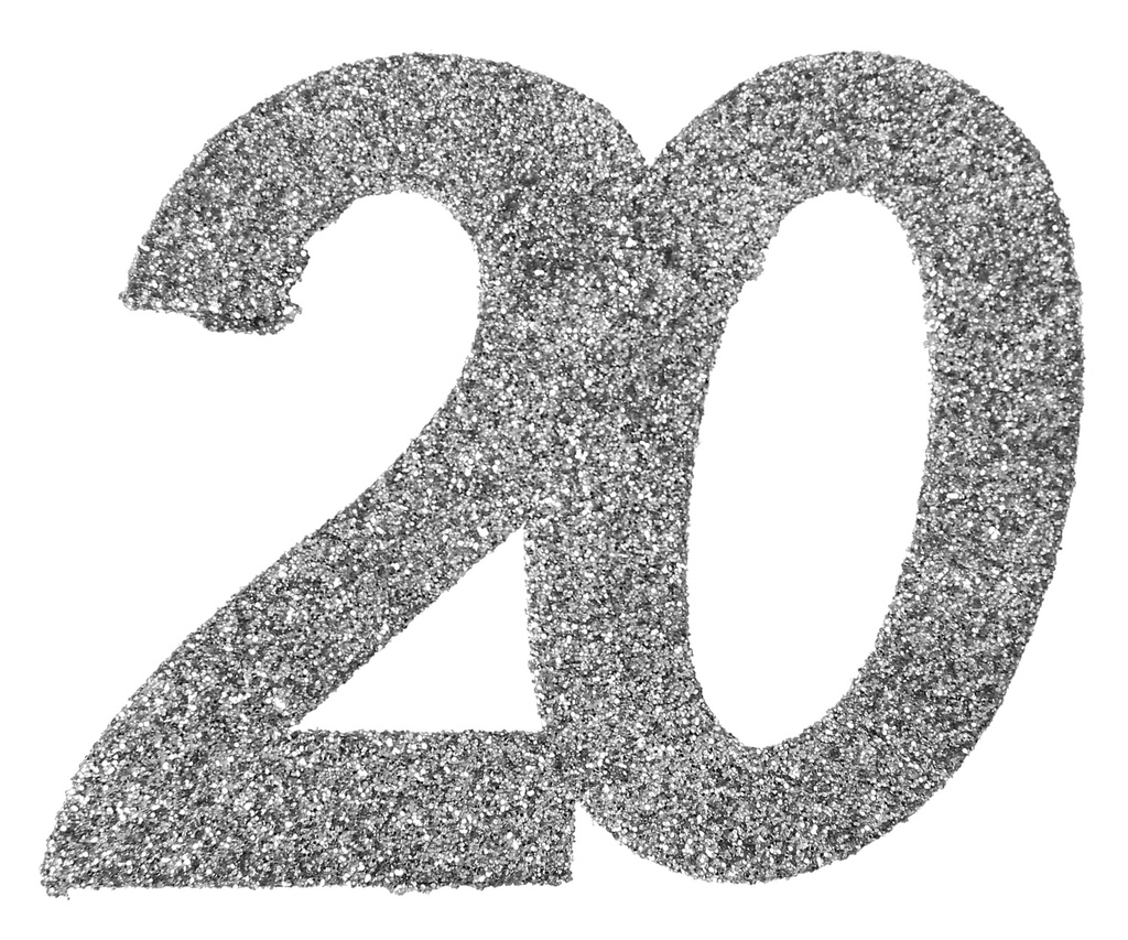 Confettis 20 ans paillettes argent